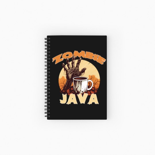 Zombie Java Coffee and Halloween Spiral Notebooks   Ruled Line