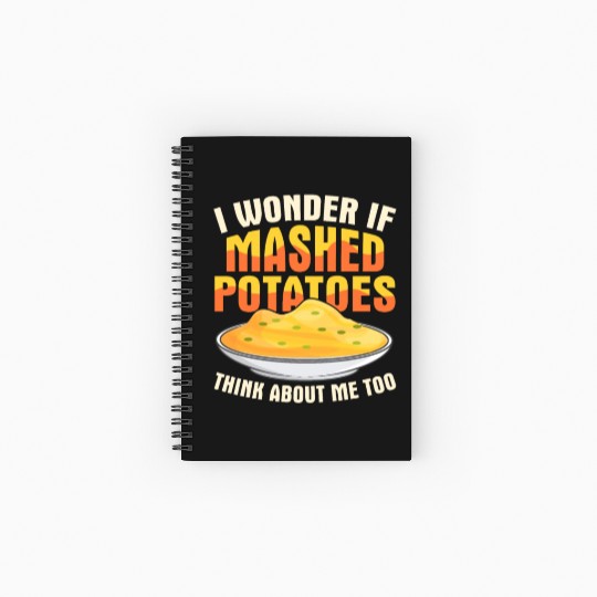I Wonder If Mashed Potatoes Thanksgiving Food Spiral Notebooks   Ruled Line