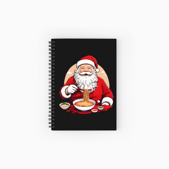 Santa eat ramen merry christmas Spiral Notebooks   Ruled Line