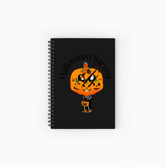 Halloween Harvest Pumpkin Slash Trick or Treater Spiral Notebooks   Ruled Line