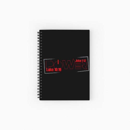 POWER- Inspired by Scripture, bible verse decor Spiral Notebooks   Ruled Line