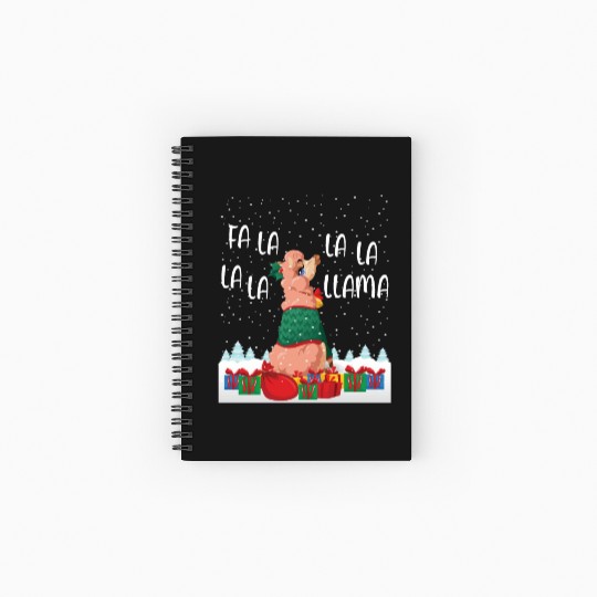 Fa La La La La La Llama Funny Gift Spiral Notebooks   Ruled Line