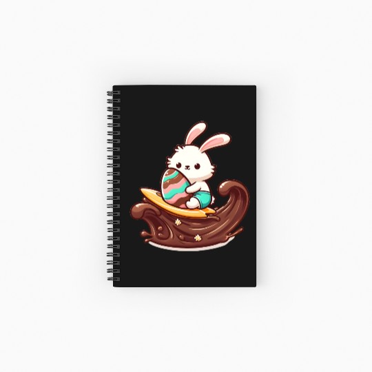 Easter Bunny Surfboard Chocolaty Waves Spiral Notebooks   Ruled Line