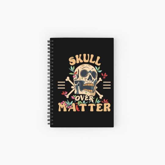 Totenkopf Skull Skulls Totenschädel Spruch Spiral Notebooks   Ruled Line