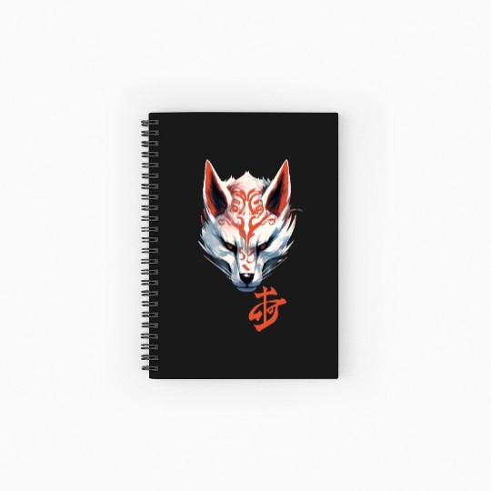 Anime Kitsune Fox Maske Kumiho Samurai Japan Spiral Notebooks   Ruled Line