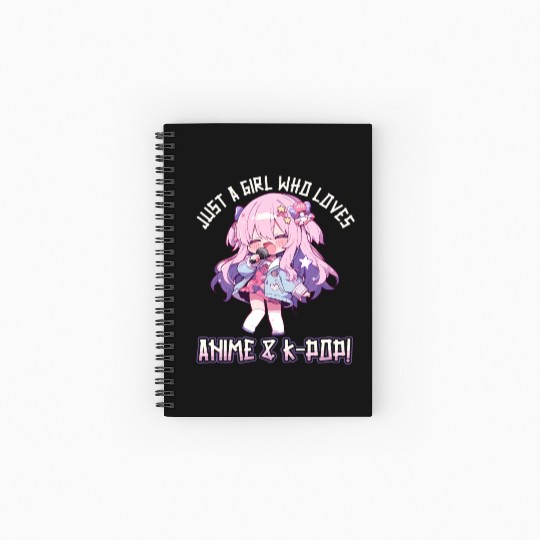 Just a Girl who loves Anime and K-Pop Spiral Notebooks   Ruled Line