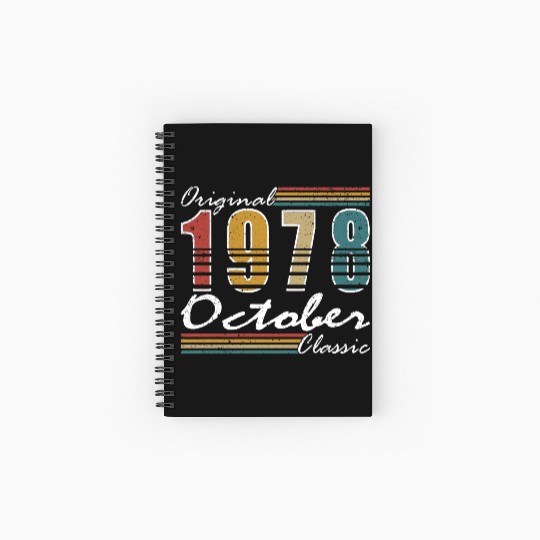 1978 vintage birthday year of birth 1978 gift Spiral Notebooks   Ruled Line