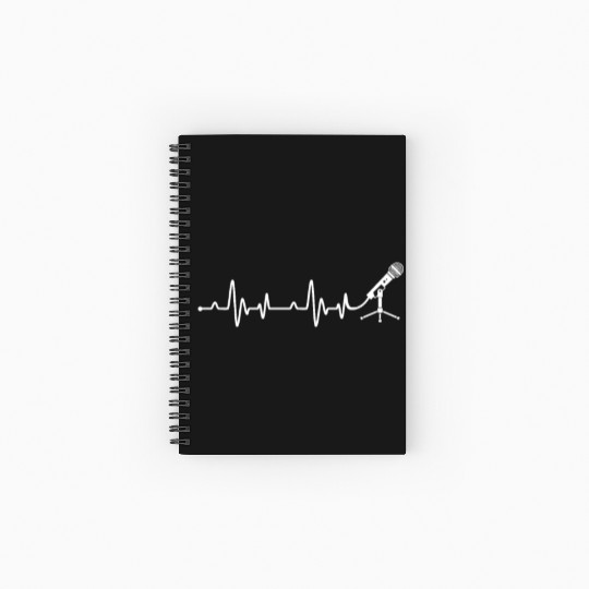 Microphone Heartbeat Spiral Notebooks   Ruled Line
