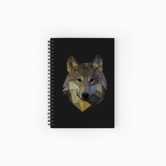 Polygon wolf triangular mosaic shapes polyart Spiral Notebooks   Ruled Line