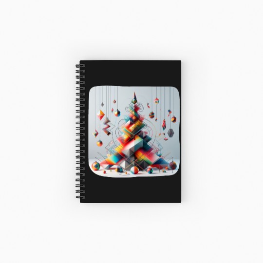 Geometric Christmas tree Spiral Notebooks   Ruled Line
