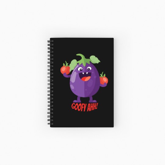 Eggplant Tomato Party Goofy Ahh Spiral Notebooks   Ruled Line