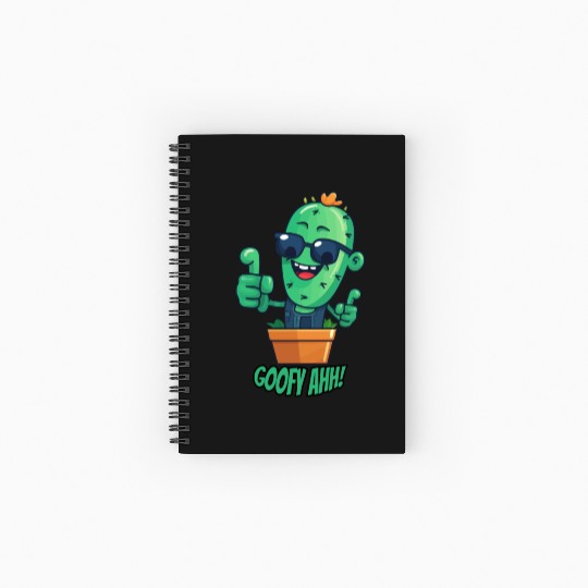 Fun Cactus Character Goofy Ahh Spiral Notebooks   Ruled Line