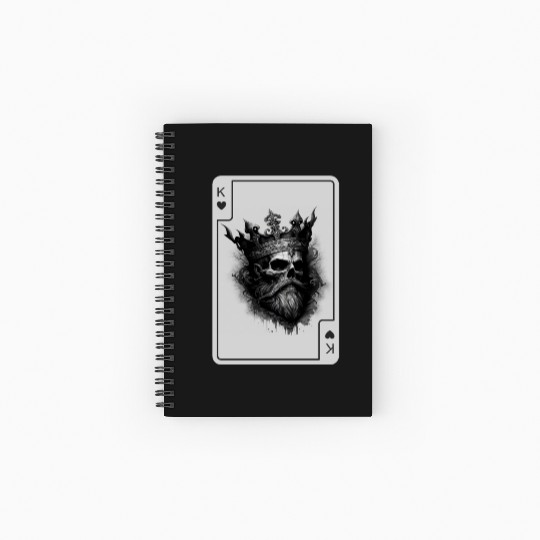 King of Hearts Creepy Card Game Poker Spiral Notebooks   Ruled Line
