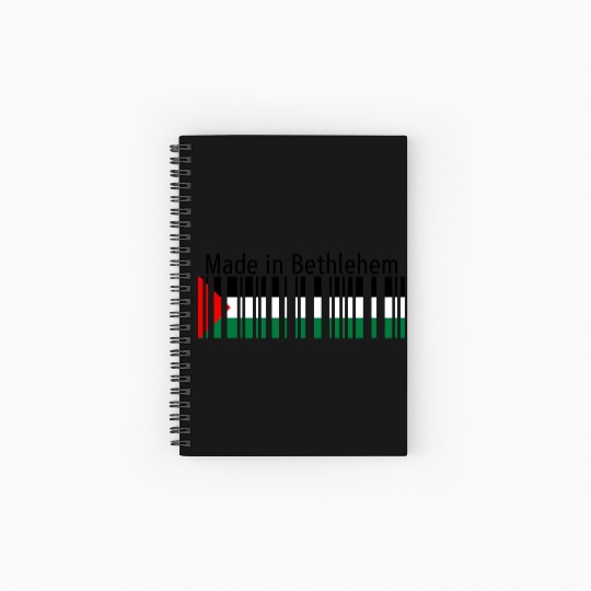Made in Bethlehem Barcode Palestine Flag for Pales Spiral Notebooks   Ruled Line