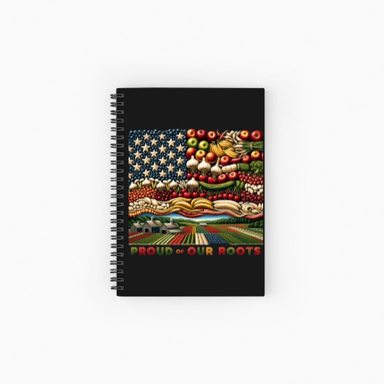 Roots of Pride: Eco-Friendly Harvest Flag Design Spiral Notebooks   Ruled Line