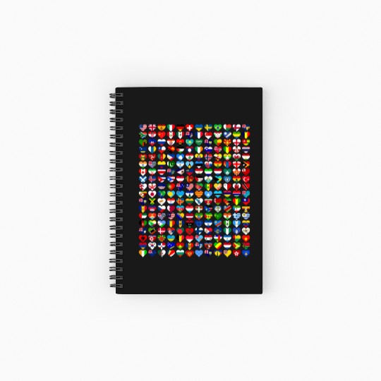 International Flags of the Countries of the World Spiral Notebooks   Ruled Line