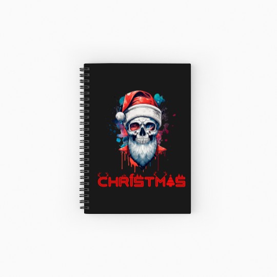 Beard Skull Christmas Spiral Notebooks   Ruled Line