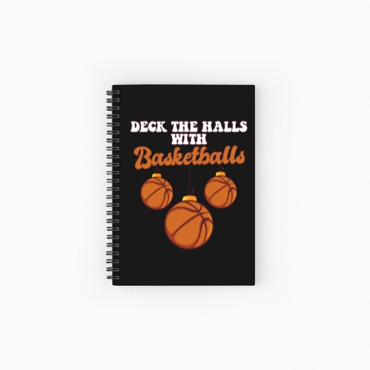 Basketball Player Coach Christmas Balls Deck The Spiral Notebooks   Ruled Line