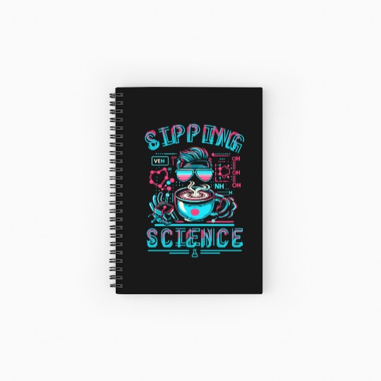Sipping Science Chemistry Coffee Spiral Notebooks   Ruled Line