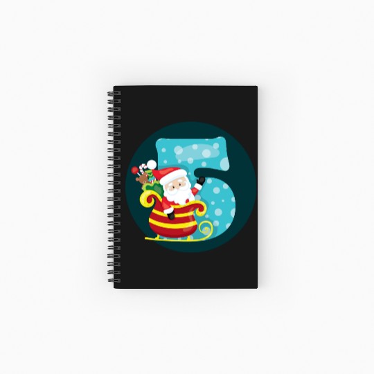 5th Christmas Winter Birthday - NR Five Spiral Notebooks   Ruled Line