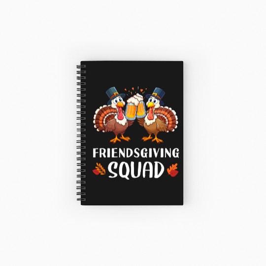Friendsgiving Squad Thanksgiving Turkey Friends Spiral Notebooks   Ruled Line