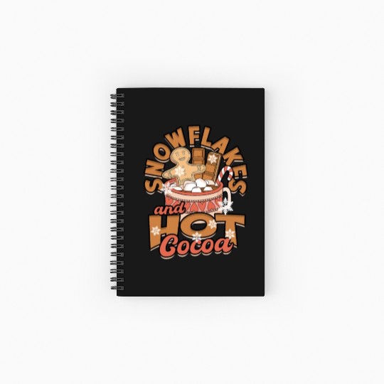 Snowflakes and Hot Cocoa - Snow Spiral Notebooks   Ruled Line