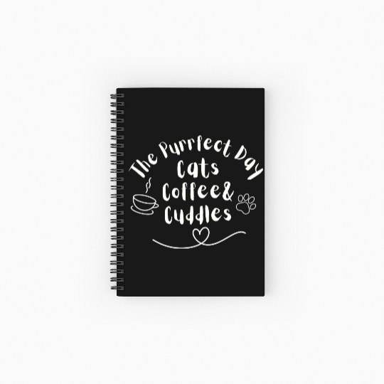 Cats Coffee Cuddles Purrfect Day Spiral Notebooks   Ruled Line