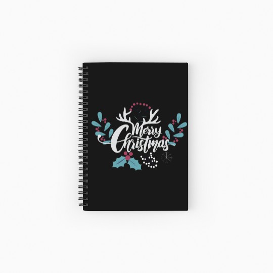 Merry Christmas Spiral Notebooks   Ruled Line