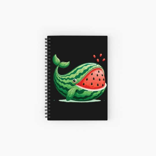 Melon Whale Funny Animal Made Of Vegetables Spiral Notebooks   Ruled Line