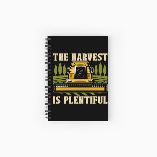 The Harvest Is Plentiful Farming Combine Harvester Spiral Notebooks   Ruled Line