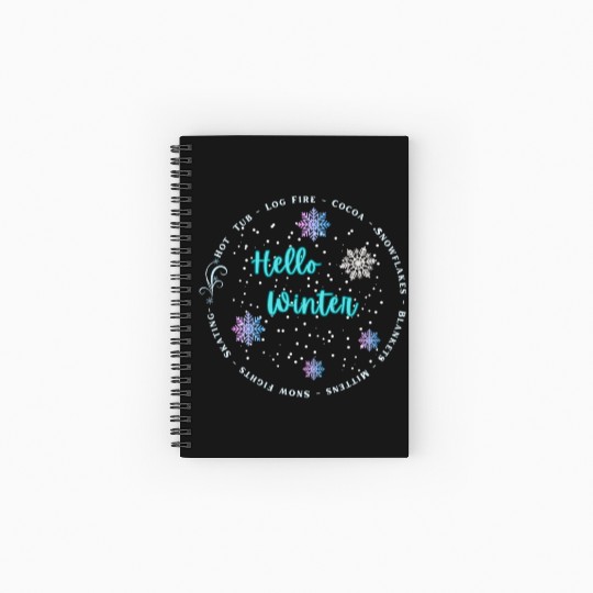 Hello Winter Spiral Notebooks   Ruled Line