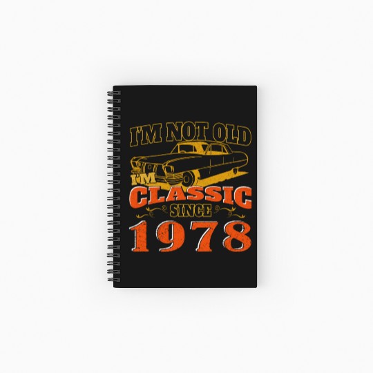 Vintage car 1978 vintage birthday present Spiral Notebooks   Ruled Line