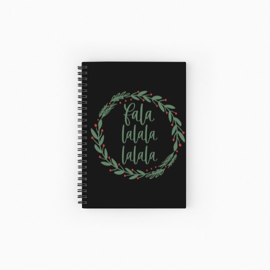 Fa La La Sage Green Christmas Wreath Fun Spiral Notebooks   Ruled Line