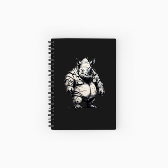 Combative Rhinoceros Spiral Notebooks   Ruled Line