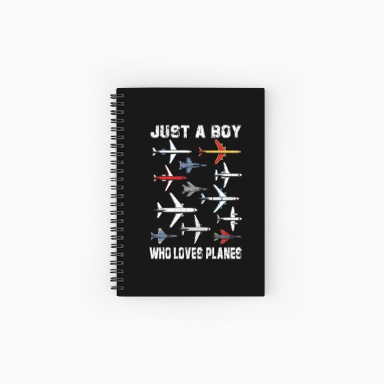 Airplane Just A Boy Who Loves Planes Boys Toddler Spiral Notebooks   Ruled Line