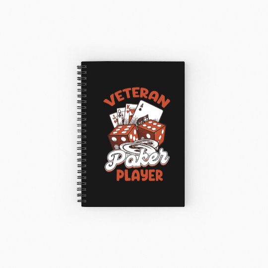 Veteran Poker Player Holdem Dealer Blackjack Spiral Notebooks   Ruled Line