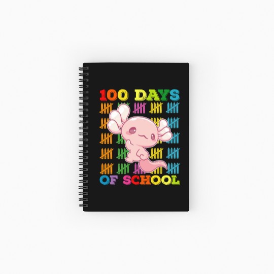 100 Days Of School Axolotl Teacher Spiral Notebooks   Ruled Line