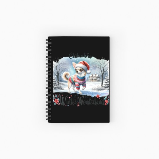 Chihuahua In a Winter Wonderland Spiral Notebooks   Ruled Line