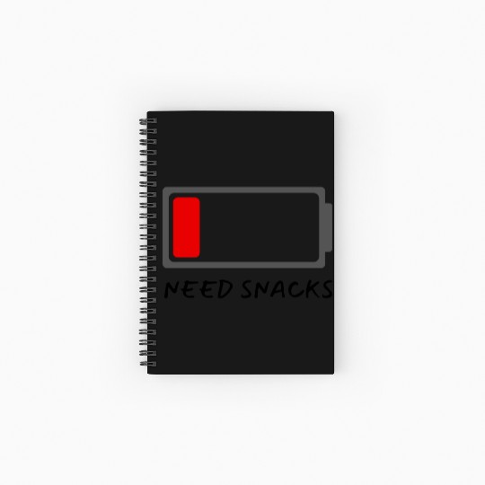 need snacks battery funny, sticker for laptops Spiral Notebooks   Ruled Line