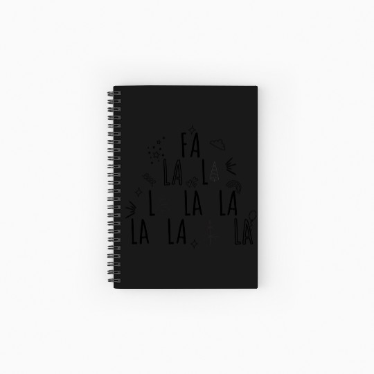 Fa La La La Christmas Song Design Spiral Notebooks   Ruled Line