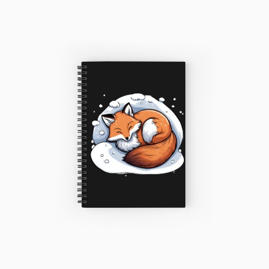 Sleepy Fox Spiral Notebooks   Ruled Line