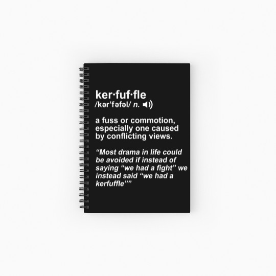 Weird Words Kerfuffle Geek Spiral Notebooks   Ruled Line