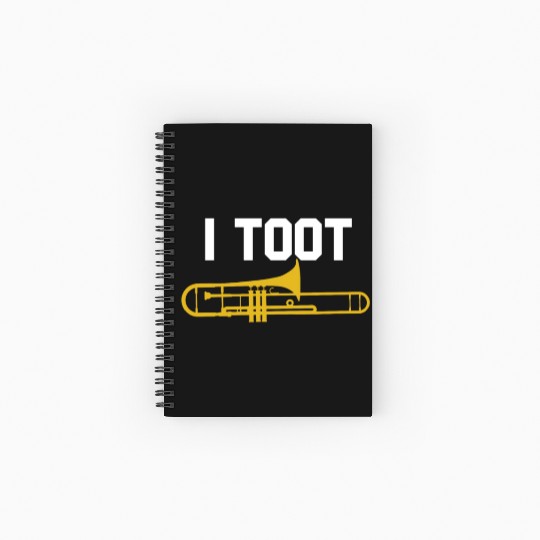 I Toot Funny Trombone Player Jazz School Band Spiral Notebooks   Ruled Line