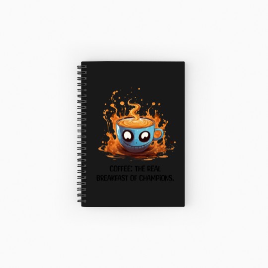 Coffee The Real Breakfast Of Champions Spiral Notebooks   Ruled Line