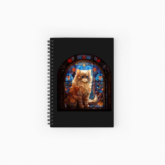 Persian cat in stained glass Spiral Notebooks   Ruled Line