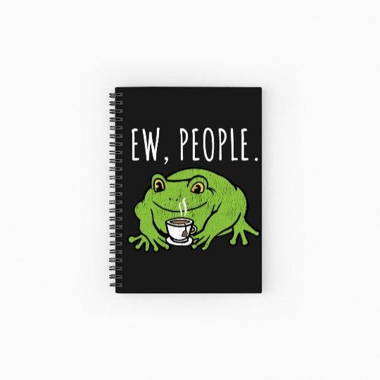 Ew People Cottagecore Frog With Tea Spiral Notebooks   Ruled Line