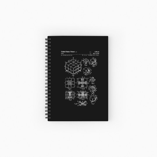 Rubiks Cube Patent Spiral Notebooks   Ruled Line