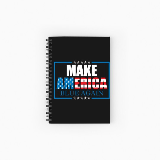 Make America Blue Again Patriotic American Flag Spiral Notebooks   Ruled Line