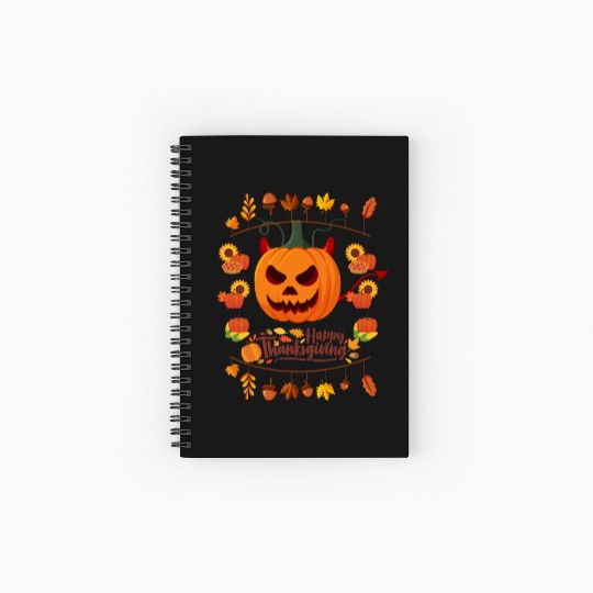 happy fall break images,happy thanksgiving Spiral Notebooks   Ruled Line