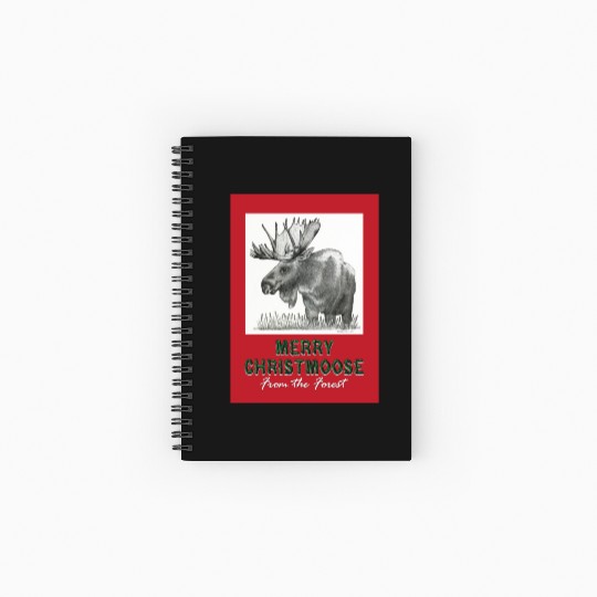 XMAS Card MOOSE Spiral Notebooks   Ruled Line